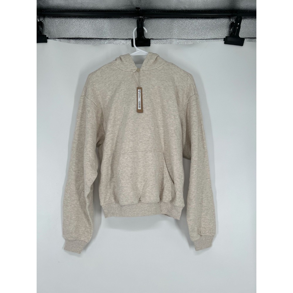 SKIMS Cotton Fleece Classic Pullover Hoodie Oatmeal Heather Sweatshirt Small - Picture 1 of 8